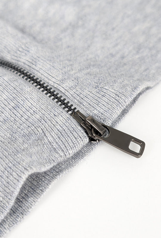 Maglia uomo Dresserd Full Zip in lana rasata Maglioncino aperto - GRIGIO