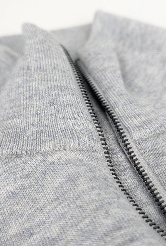 Maglia uomo Dresserd Full Zip in lana rasata Maglioncino aperto - GRIGIO