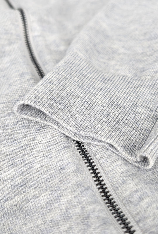 Maglia uomo Dresserd Full Zip in lana rasata Maglioncino aperto - GRIGIO
