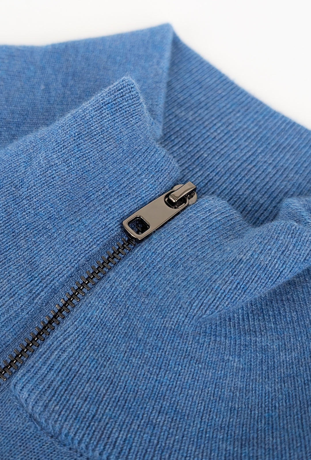 Mezza Zip uomo viscosa lana rasata Dresserd maglioncino - AZZURRO