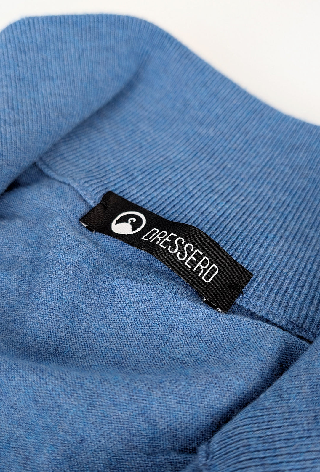Mezza Zip uomo viscosa lana rasata Dresserd maglioncino - AZZURRO