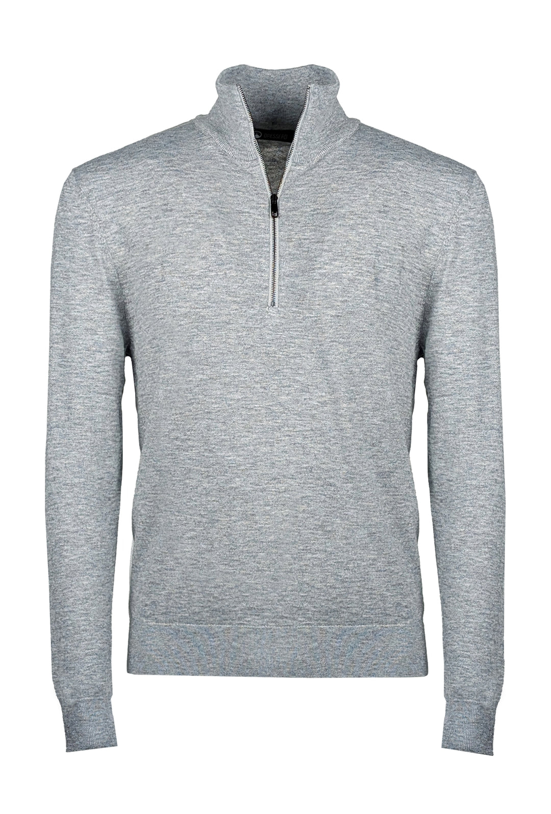 Mezza Zip uomo viscosa lana rasata Dresserd maglioncino - GRIGIO