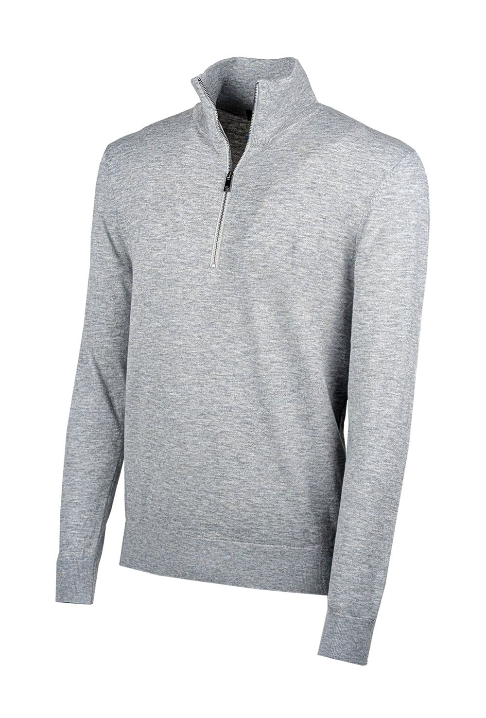 Mezza Zip uomo viscosa lana rasata Dresserd maglioncino - GRIGIO