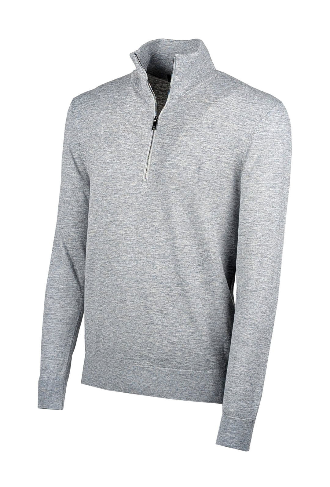 Mezza Zip uomo viscosa lana rasata Dresserd maglioncino - GRIGIO