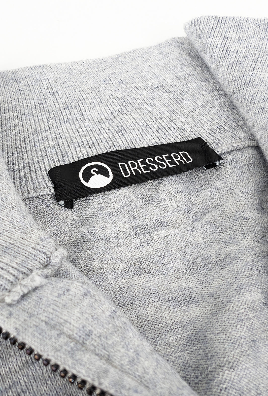 Mezza Zip uomo viscosa lana rasata Dresserd maglioncino - GRIGIO