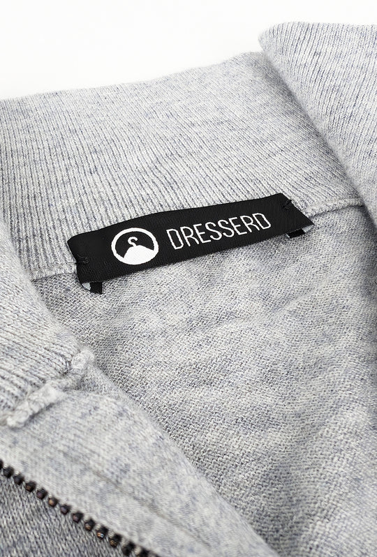 Mezza Zip uomo viscosa lana rasata Dresserd maglioncino - GRIGIO