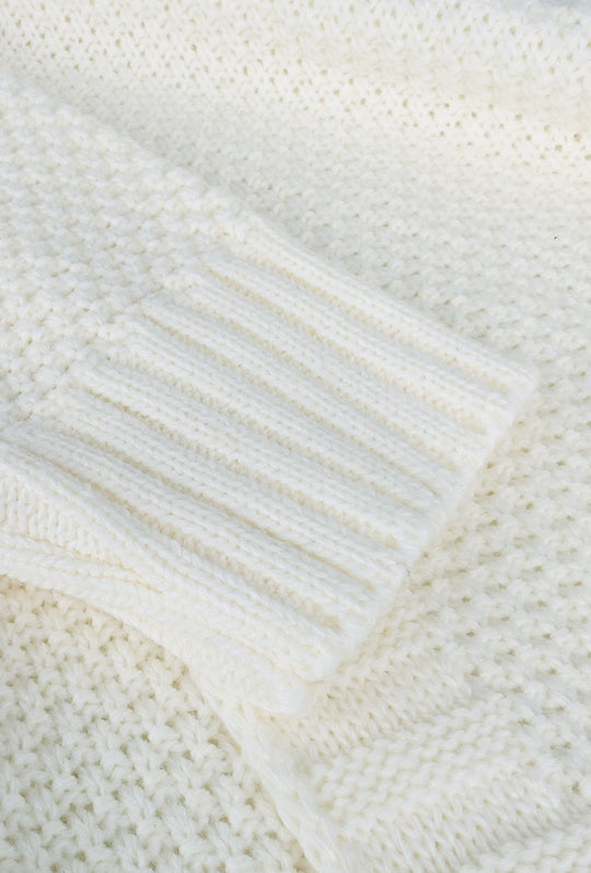 Maglia Uomo Manica lunga con bottoni e cappuccio Cardigan Felpa in Maglia Dresserd - BIANCO