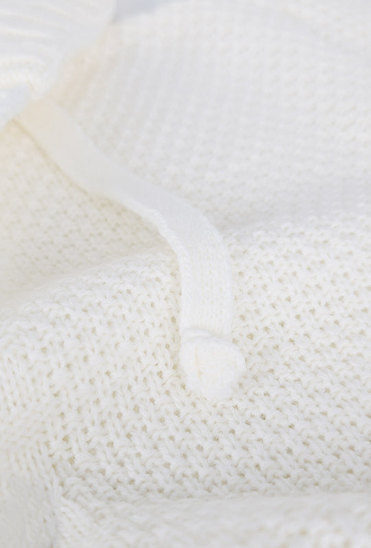 Maglia Uomo Manica lunga con bottoni e cappuccio Cardigan Felpa in Maglia Dresserd - BIANCO