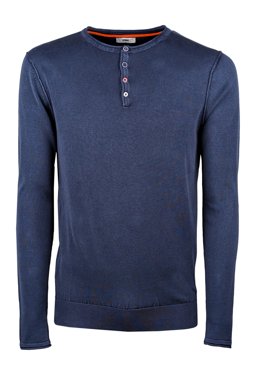 Maglia uomo serafino manica lunga maglioncino in cotone Dresserd - BLU