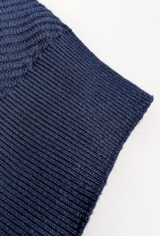 Maglione uomo girocollo trama lavorata Maglia invernale dresserd - BLU