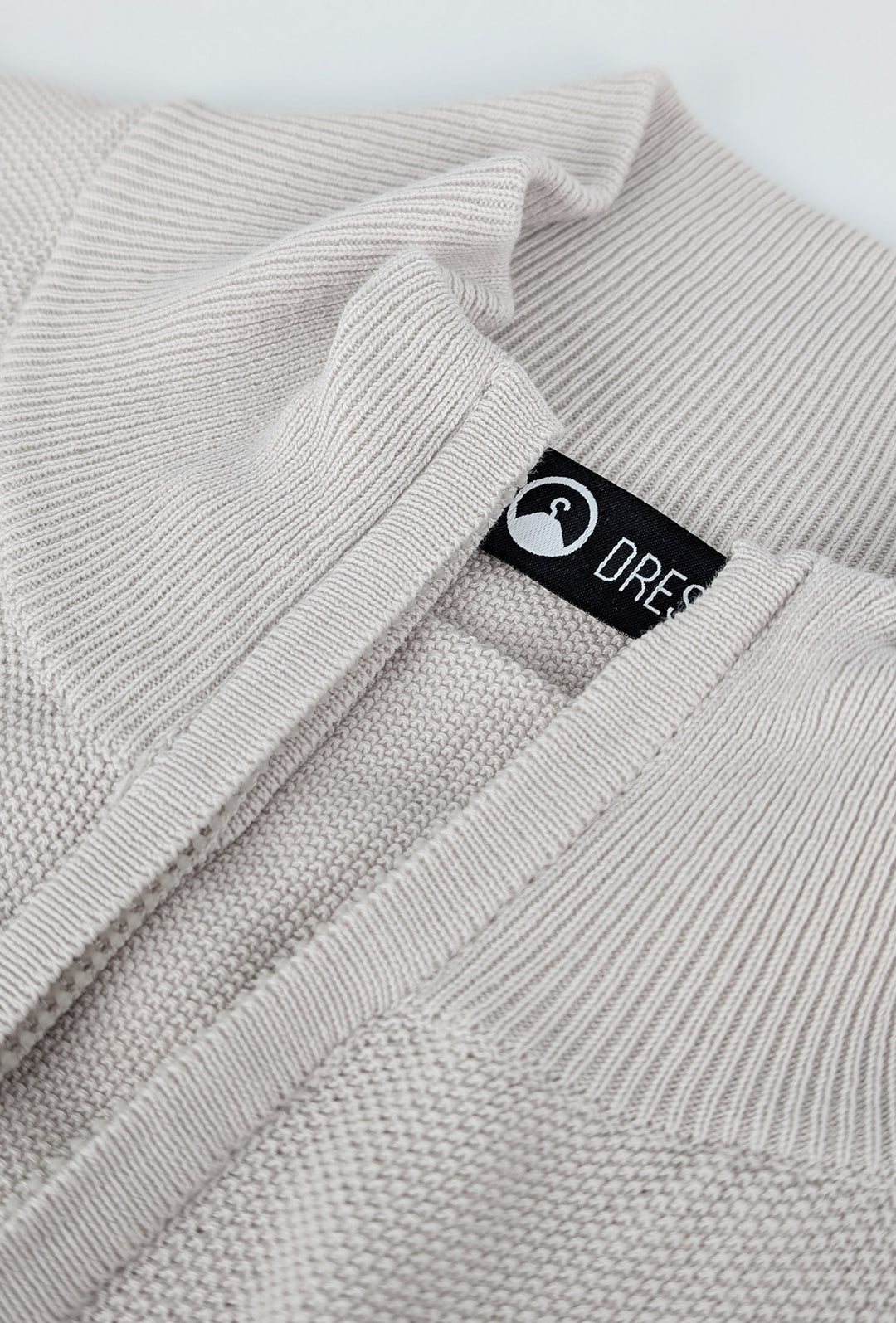 Maglioncino giacca aperta in cotone trama lavorata con zip - BEIGE