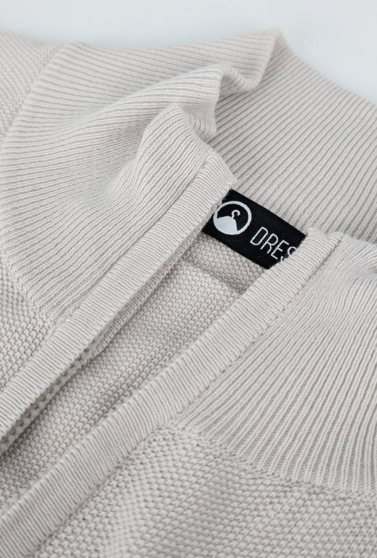 Maglioncino giacca aperta in cotone trama lavorata con zip - BEIGE