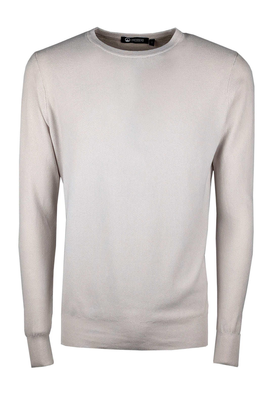 Maglioncino uomo 100% Cotone Trama lavorata Maglie Girocollo dresserd - TORTORA