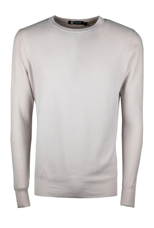Maglioncino uomo 100% Cotone Trama lavorata Maglie Girocollo dresserd - TORTORA