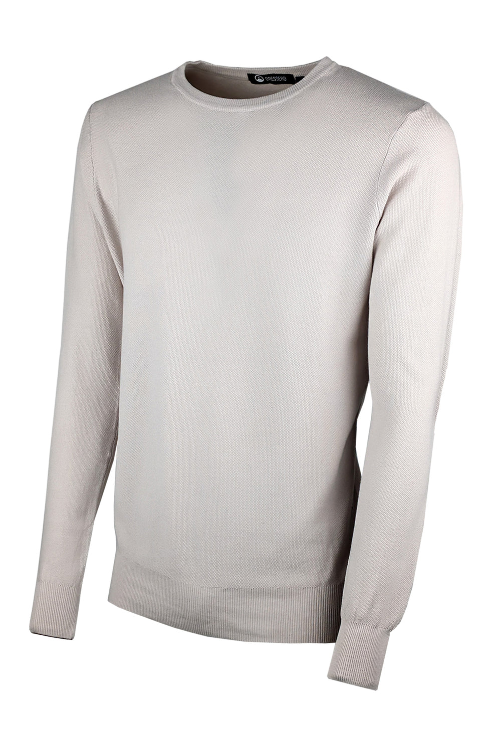 Maglioncino uomo 100% Cotone Trama lavorata Maglie Girocollo dresserd - TORTORA