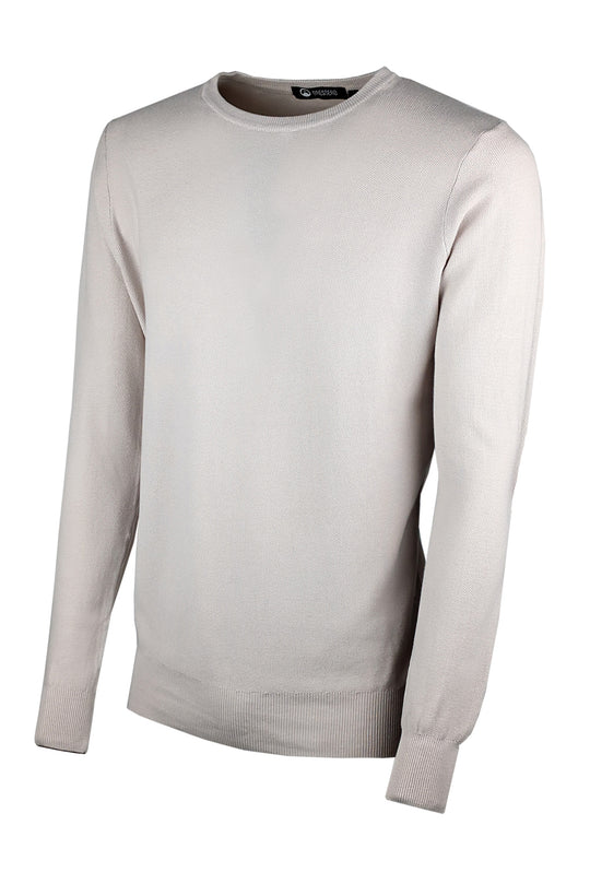 Maglioncino uomo 100% Cotone Trama lavorata Maglie Girocollo dresserd - TORTORA