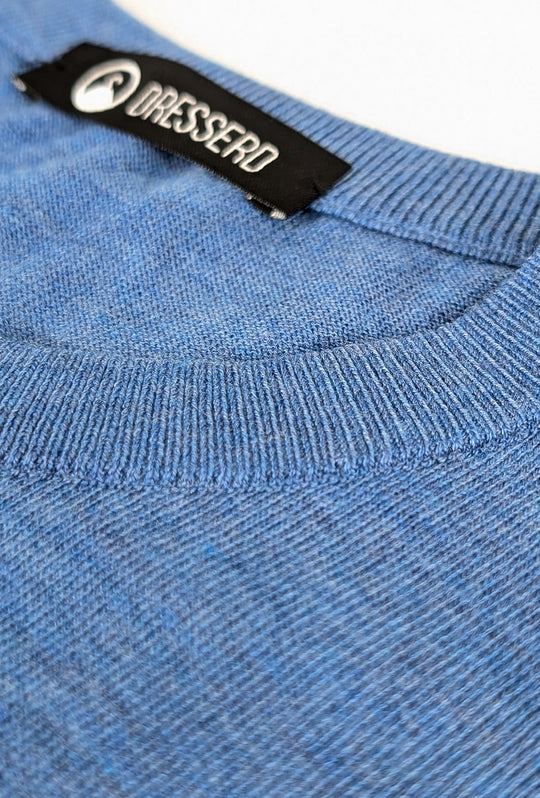 Maglia Uomo girocollo maglioncino Dresserd in lana rasata - AZZURRO