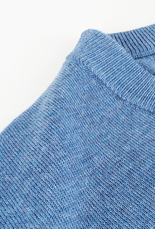 Maglia Uomo girocollo maglioncino Dresserd in lana rasata - AZZURRO