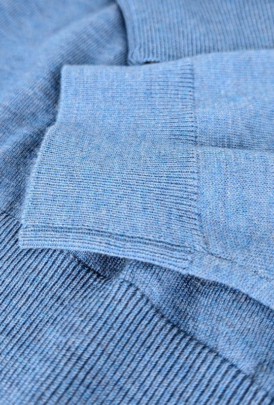 Maglia Uomo girocollo maglioncino Dresserd in lana rasata - AZZURRO