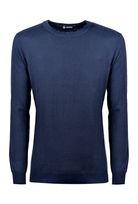Maglia Uomo girocollo maglioncino Dresserd in lana rasata - BLU
