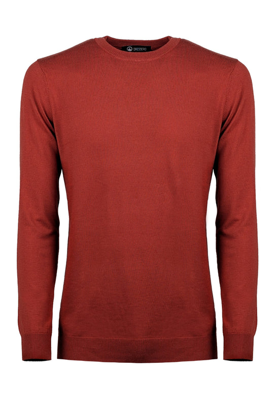 Maglia Uomo girocollo maglioncino Dresserd in lana rasata - RUGGINE