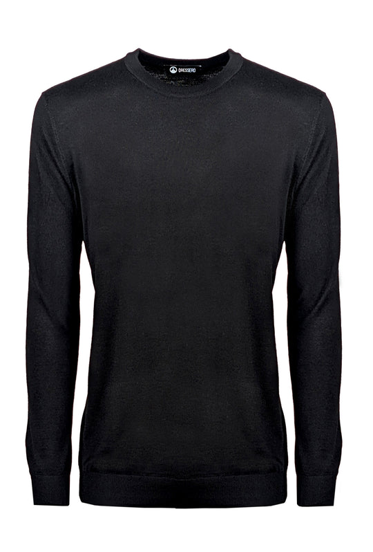 Maglia Uomo girocollo maglioncino Dresserd in lana rasata - NERO