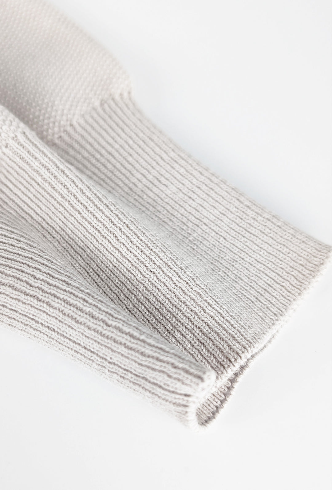 Maglia scollo a V in cotone trama lavorata - BEIGE
