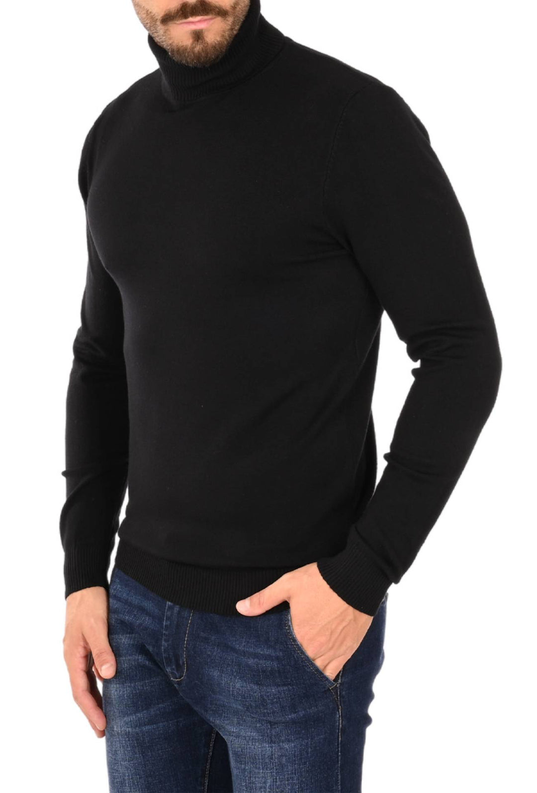 Maglia uomo Dolcevita Viscosa Dresserd - NERO