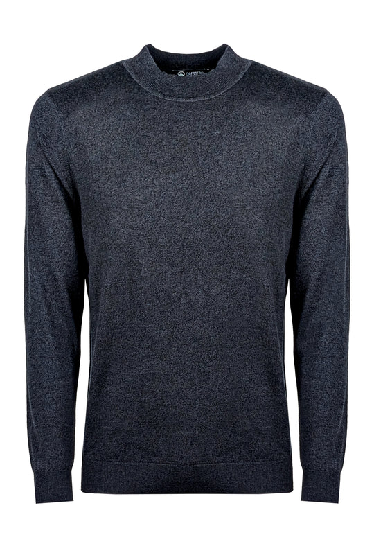Maglione mezzo collo uomo dresserd in lana rasata - GRIGIO SCURO