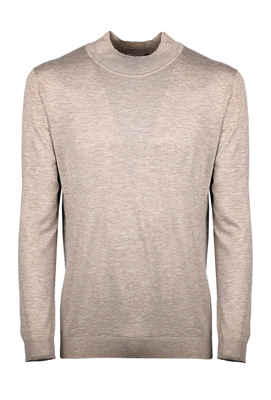 Maglione mezzo collo uomo dresserd in lana rasata - BEIGE