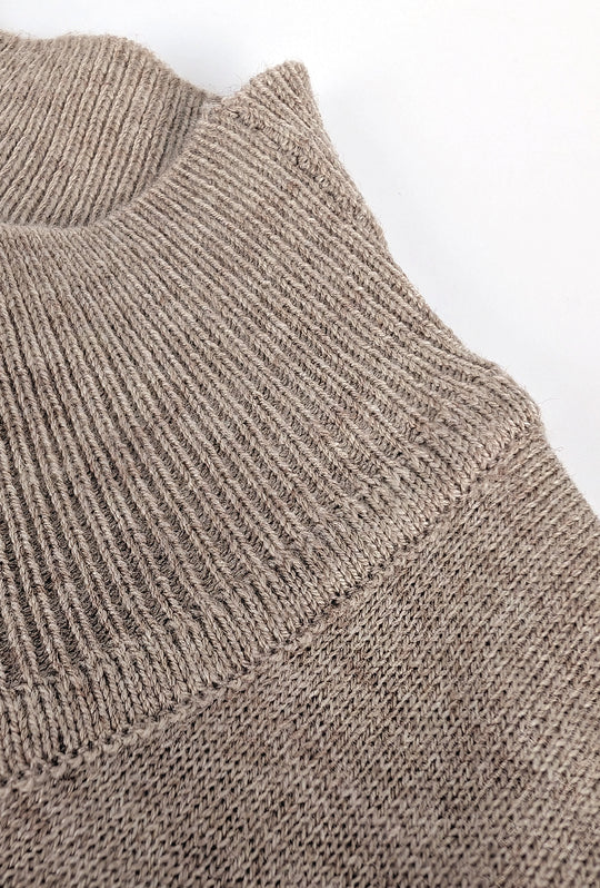 Maglione mezzo collo uomo dresserd in lana rasata - BEIGE