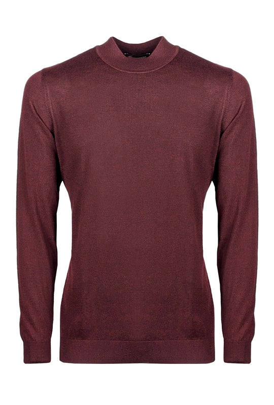 Maglione mezzo collo uomo dresserd in lana rasata - BORDEAUX