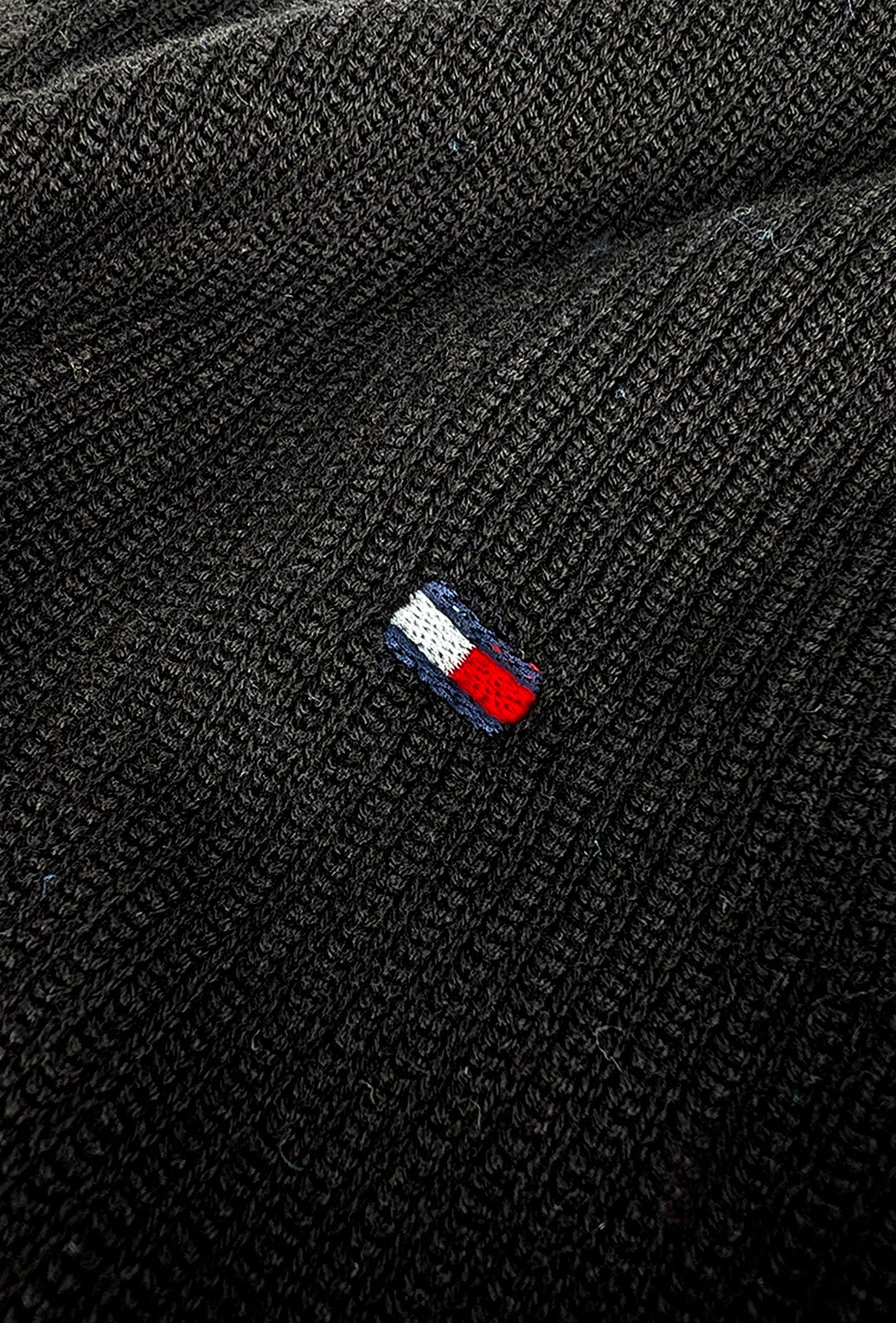 Maglia uomo in cotone TOMMY HILFIGER chain ridge c neck -NERO