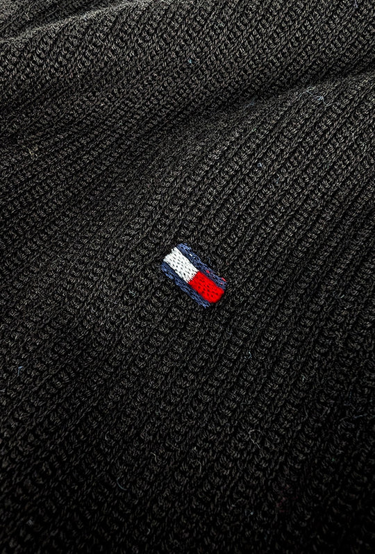 Maglia uomo in cotone TOMMY HILFIGER chain ridge c neck -NERO
