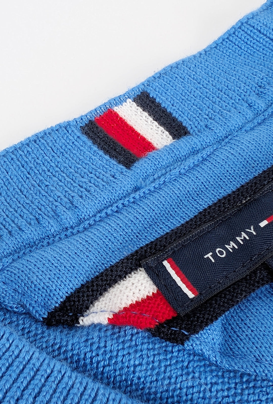 Maglia uomo in cotone TOMMY HILFIGER chain ridge c neck -BLU SPELL
