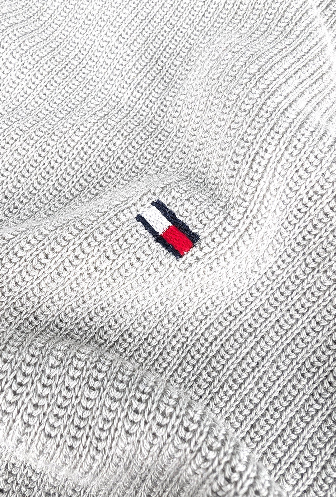 Maglia uomo in cotone TOMMY HILFIGER chain ridge c neck - GRIGIO CHIARO
