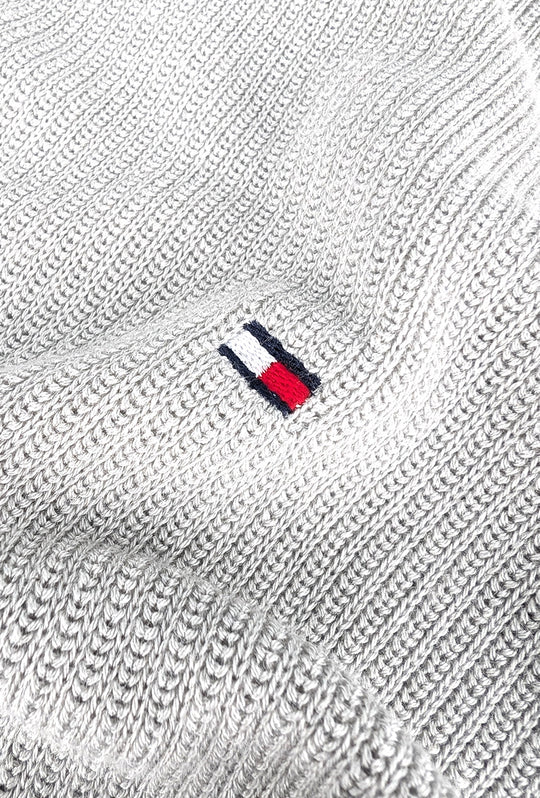 Maglia uomo in cotone TOMMY HILFIGER chain ridge c neck - GRIGIO CHIARO
