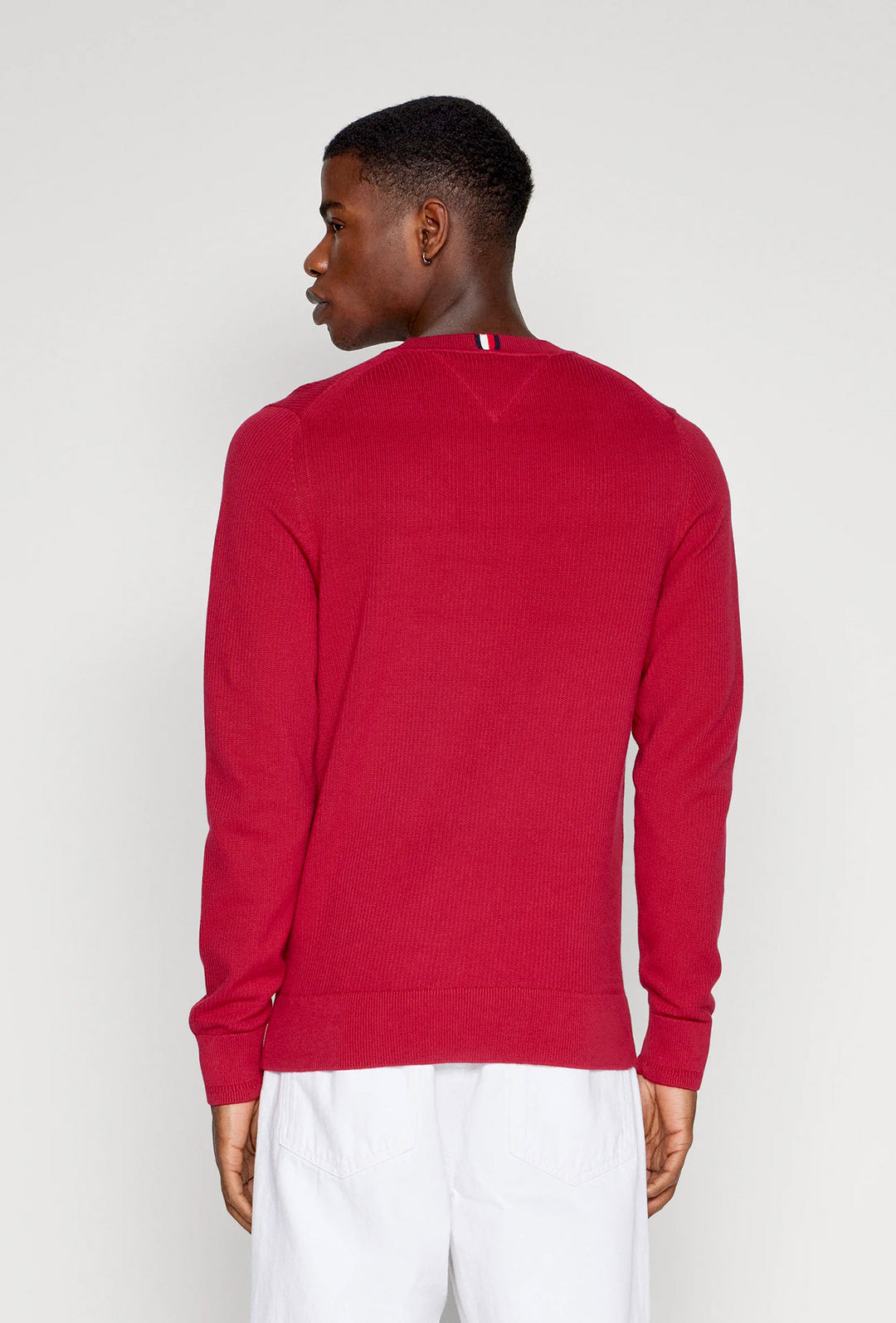 Maglia uomo in cotone TOMMY HILFIGER chain ridge c neck -ROYAL BERRY