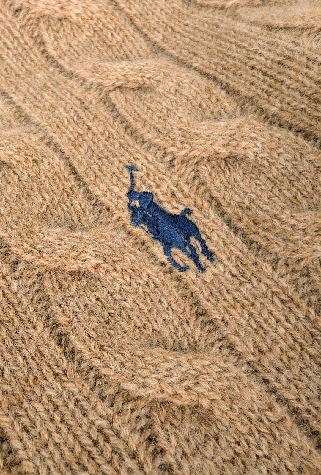 Maglia Uomo Ralph Lauren Lana Cashmere a trecce - CAMMELLO