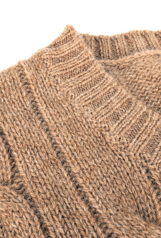 Maglia Uomo Ralph Lauren Lana Cashmere a trecce - CAMMELLO