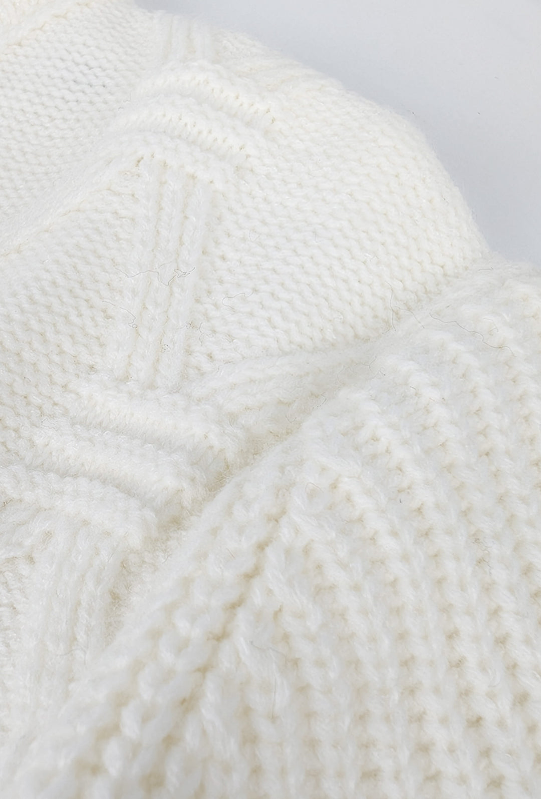 Maglione Uomo girocollo dresserd pesante trama lavorata - BIANCO