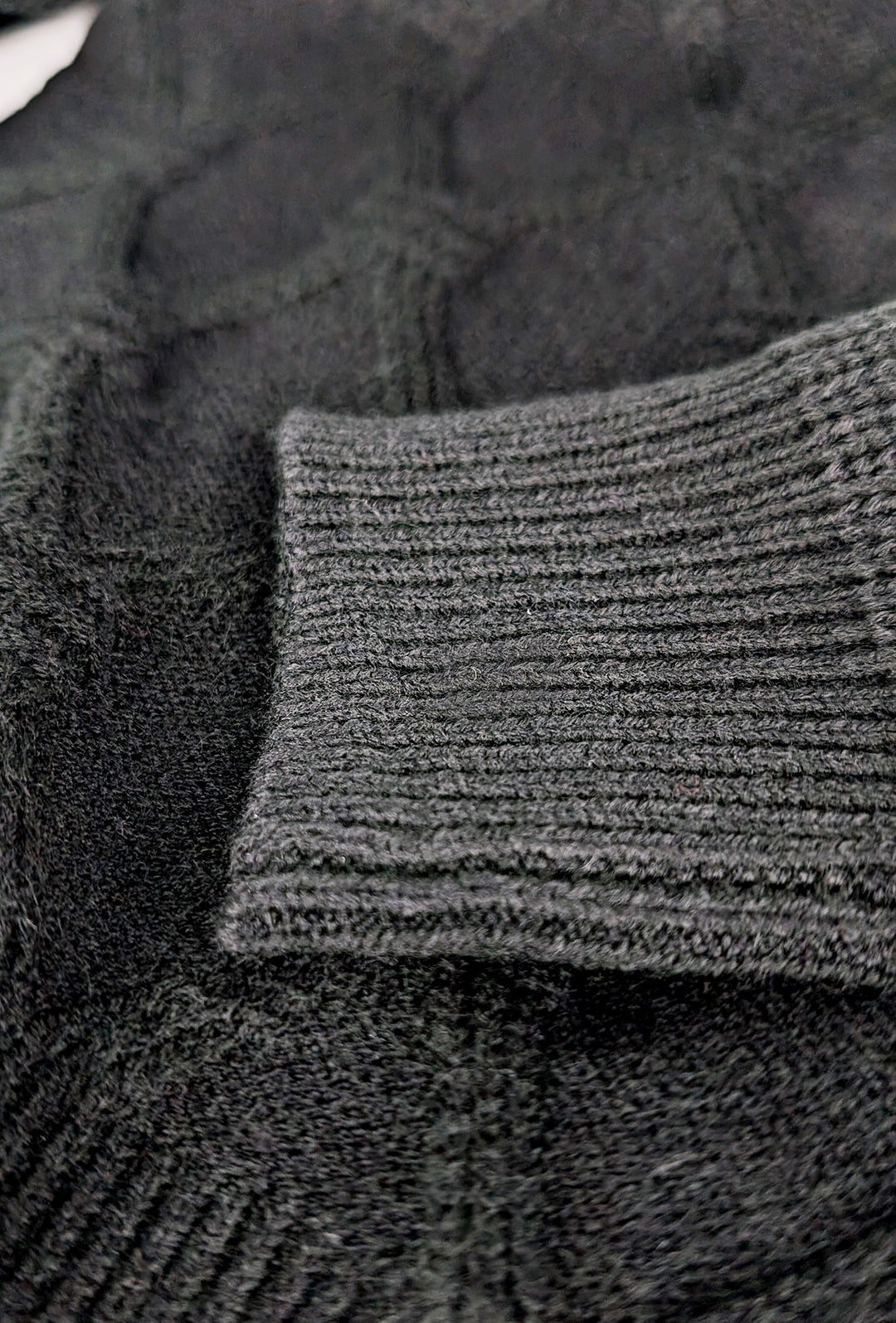 Maglione Uomo girocollo dresserd pesante trama lavorata - NERO