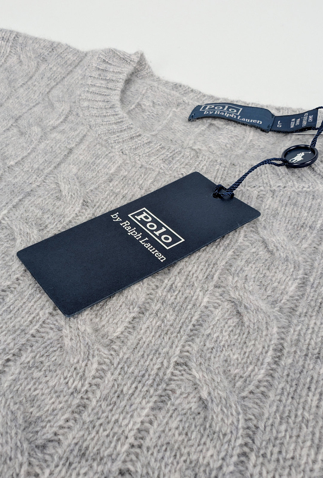 Maglia Uomo Ralph Lauren Lana Cashmere a trecce - GRIGIO