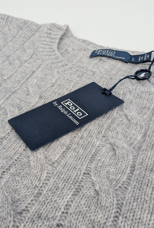 Maglia Uomo Ralph Lauren Lana Cashmere a trecce - GRIGIO