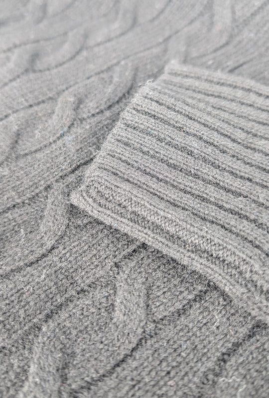 Maglia Uomo Ralph Lauren Lana Cashmere a trecce - GRIGIO