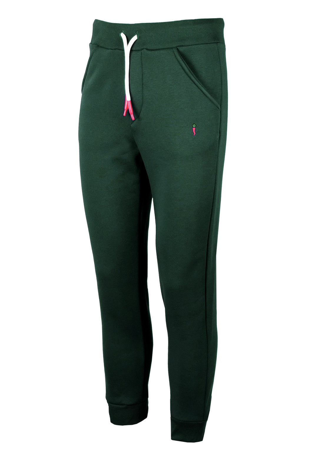 Pantalone di tuta in cotone leggero polsino pantaloni fitness tinta unita - VERDE