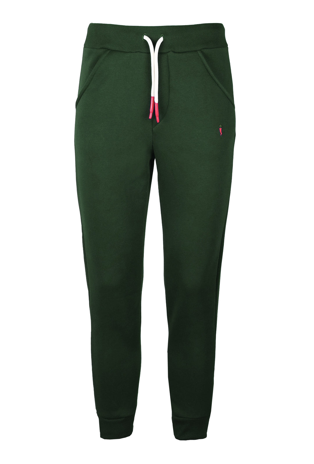 Pantalone di tuta in cotone leggero polsino pantaloni fitness tinta unita - VERDE