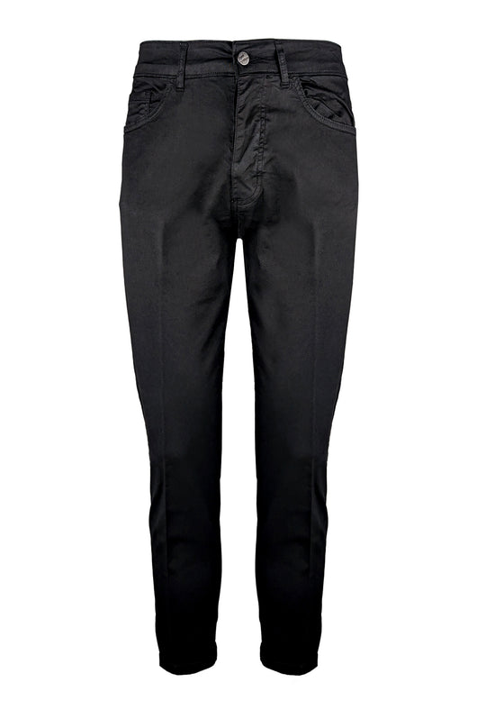 Pantalone uomo in cotone modello 5 tasche - NERO