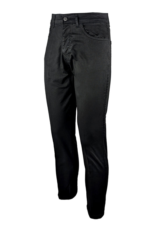 Pantalone uomo in cotone modello 5 tasche - NERO