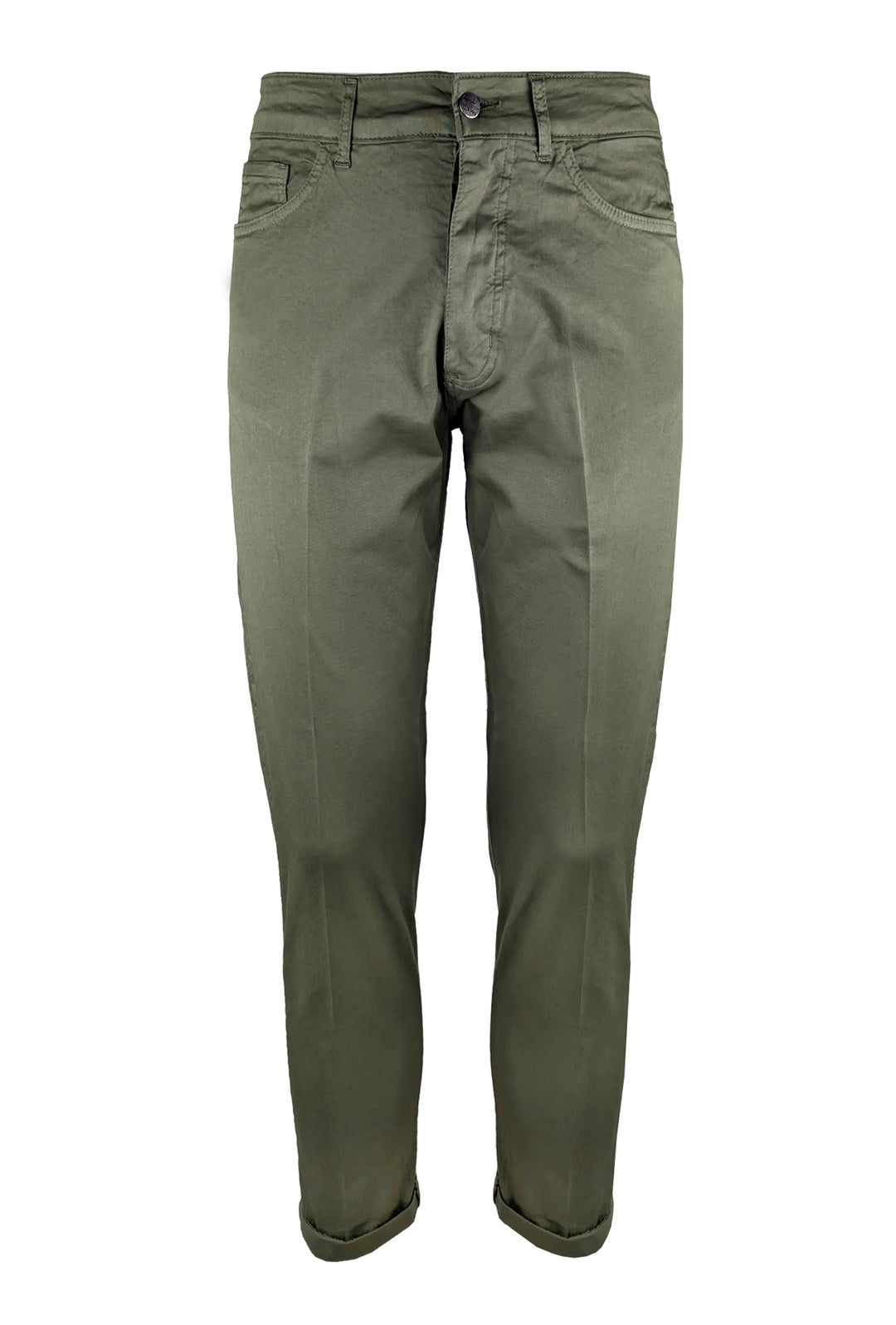 Pantalone uomo in cotone modello 5 tasche - VERDE MILITARE
